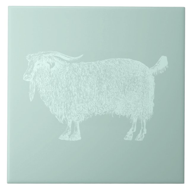 Süße Angora-Ziege INDIVIDUELLE FARBE Fliese (Vorderseite)