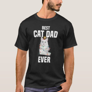 Süße Angorakatze mit Lichterkette Bester Katzenvat T-Shirt