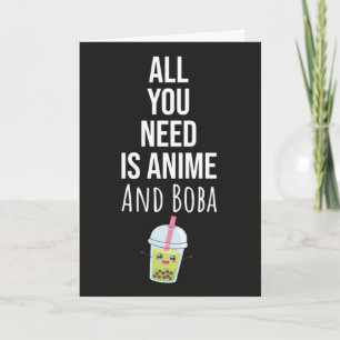 Süße Anime-Boba-Karten Bubble Tea Kaiwaii Otaku Karte