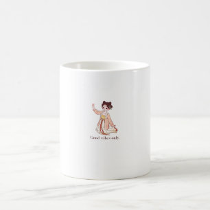 Süße Anime-Chibi-Girl-Good-Vibes-Only-Ästhetik  Kaffeetasse