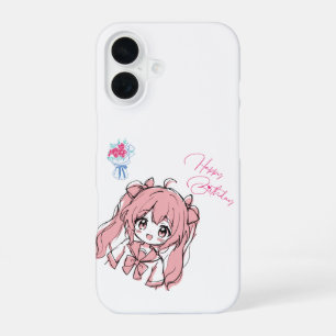 Süße Anime Chibi Mädchen Alles Gute zum Geburtsta iPhone 16 Hülle