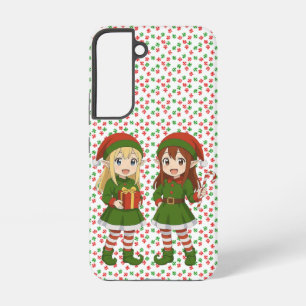 Süße Anime-Christnachtselfen Samsung Galaxy Hülle