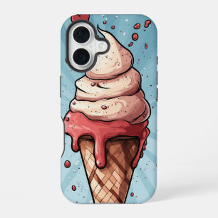 Süße Anime-Eiscreme-Handyhülle iPhone 16 Hülle