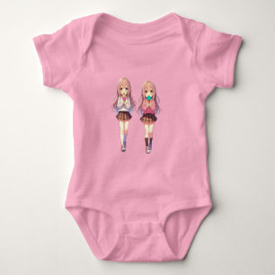 Süße Anime-Eiscreme-Mädchen Baby Strampler