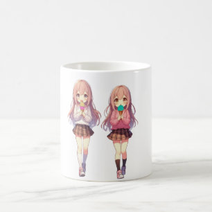 Süße Anime-Eiscreme-Mädchen Kaffeetasse