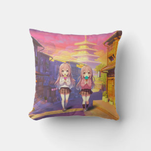 Süße Anime-Eiscreme-Mädchen Kissen