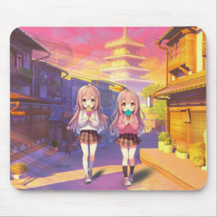 Süße Anime-Eiscreme-Mädchen Mousepad