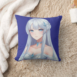 Süße Anime-Eisprinzessin-Fantasy-Wurfkissen Kissen