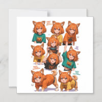Süße Anime-Fuchs-Mädchen