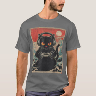 Süße Anime-Gamer Kawaii-Katze Japanisches Gaming-G T-Shirt
