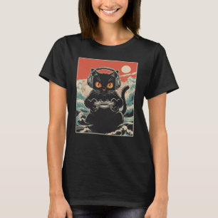 Süße Anime-Gamer Kawaii-Katze Japanisches Gaming-G T-Shirt