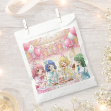 Süße Anime-Mädchen-Eiscreme-Geburtstagsfeier
