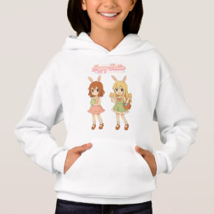 Süße Anime-Osterhasen-Mädchen Hoodie