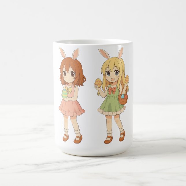 Süße Anime-Osterhasen-Mädchen Kaffeetasse (Mittel)