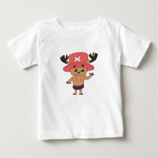 Süße Anime-Rentierfigur mit roter Medizin Baby T-shirt