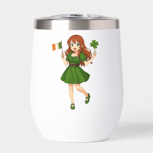 Süße Anime-Rothaarige am St. Patrick's Day  (Vorderseite)