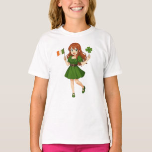 Süße Anime-Rothaarige am St. Patrick's Day T-Shirt