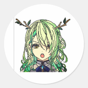 Süße Anime Runder Aufkleber