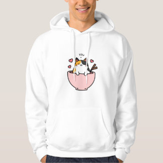 Süße Anime-Vektorgrafik mit dreifarbiger Katze Hoodie