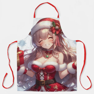 Süße Anime-Weihnachtsgirl Schürze