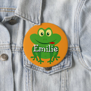 Süße animierte Frosch-Namen-Tasten für Kinder Button