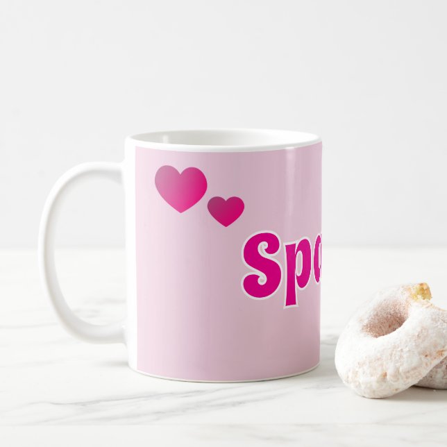 Süße anpassbare rosa spielerische Hund Katze Haust Kaffeetasse (Mit Donut)