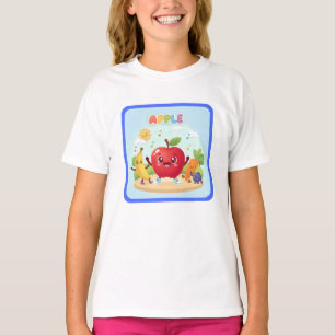 Süße Apfel-Freunde Kinder-Illustration T-Shirt