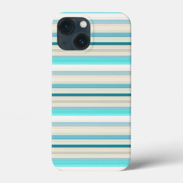 Süße aqua weiße Streifen Case-Mate iPhone Hülle (Rückseite)