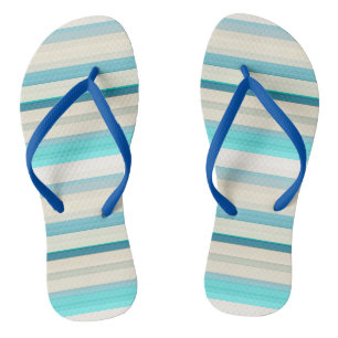 Süße aqua weiße Streifen Flip Flops