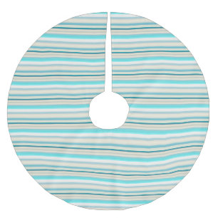 Süße aqua weiße Streifen Polyester Weihnachtsbaumdecke