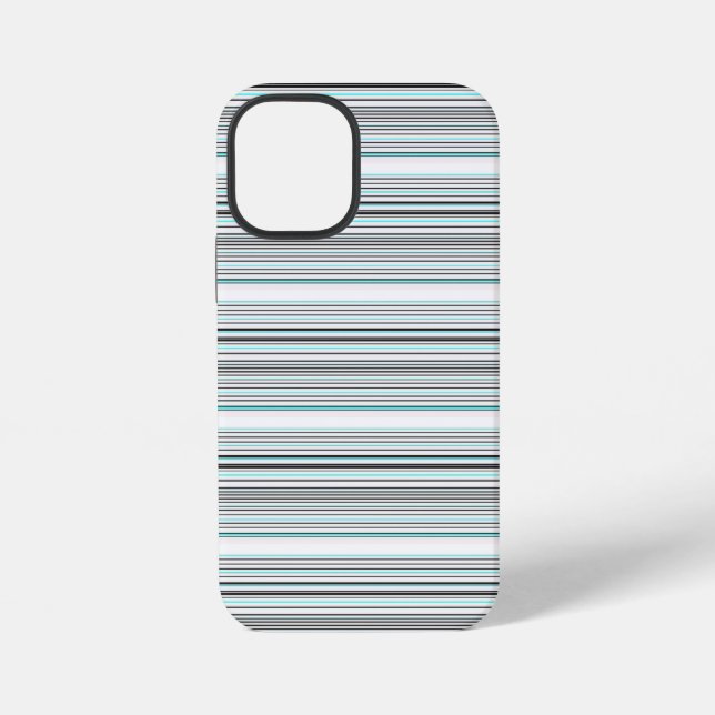 Süße aquagraue Streifen iPhone Hülle (Rückseite)
