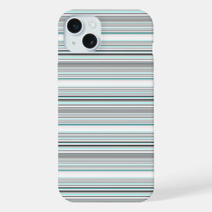 Süße aquagraue Streifen iPhone 15 Plus Hülle