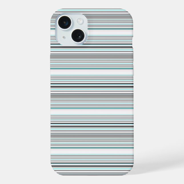 Süße aquagraue Streifen iPhone Hülle (Rückseite)