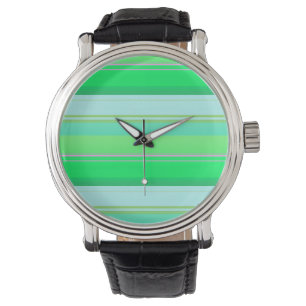 Süße aquagrüne Streifen Armbanduhr
