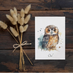 Süße Aquarell-Eule, individuell angepasst Postkarte