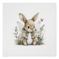 Süße Aquarell-Fee-Hasen-Illustration