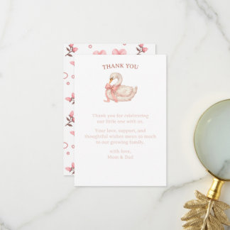 Süße Aquarell-Gans-Baby-Shower-Dankeschön-Karte Dankeskarte