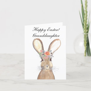Süße Aquarell-Hasen-Ostern-Floral Dankeskarte