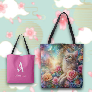 Süße Aquarell-Katzen-Blumen-Fantasie Personalized