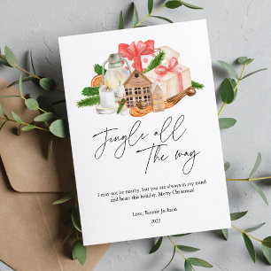Süße Aquarell-Kerzen und -Geschenke Weihnachts-Fla Feiertagskarte