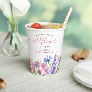 Süße Aquarell-Wildblumen-Baby-Party Pappbecher