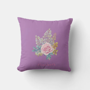 Süße Aquarellblume - Personalisiert Kissen