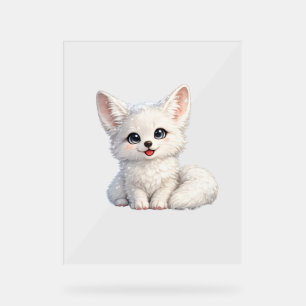 Süße Arktischer Fuchs Kuscheliges Design mit posit Acrylschild