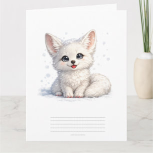 Süße Arktischer Fuchs Kuscheliges Design mit posit Karte