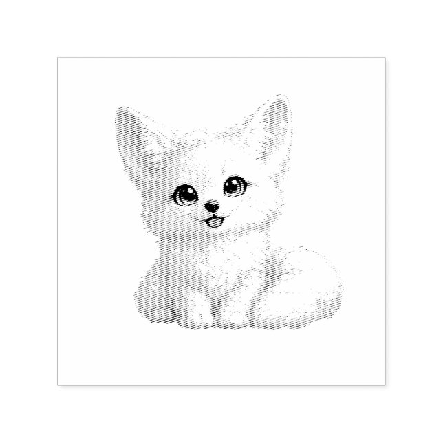 Süße Arktischer Fuchs Kuscheliges Design mit posit Permastempel (Design)