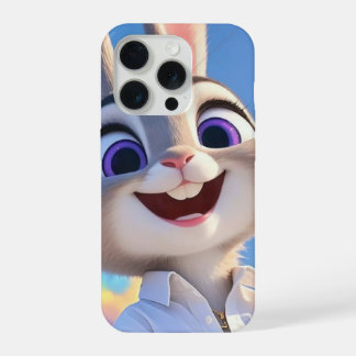 Süße ästhetische Cartoon-Hasen-Kaninchen-Blau-Must iPhone 15 Pro Hülle