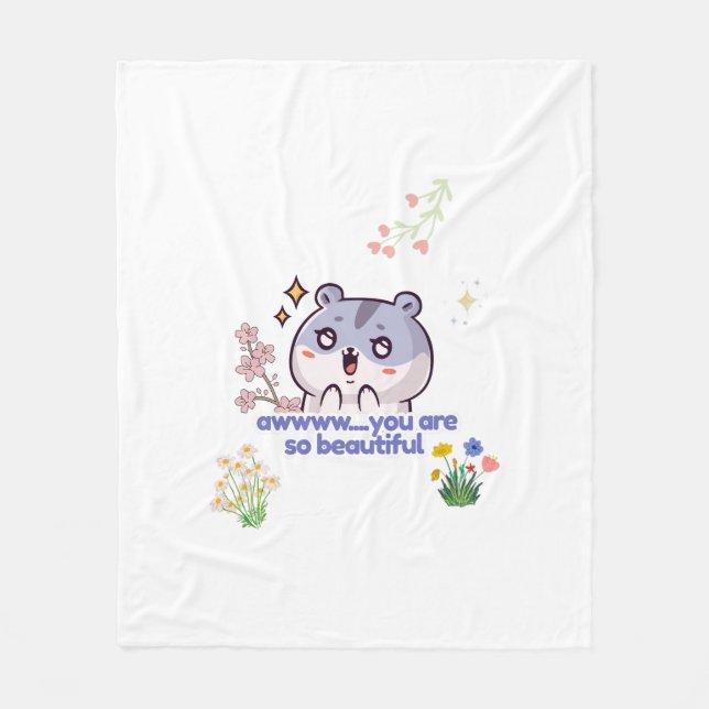 Süße ästhetische Hamster-Fleece-Decke Fleecedecke (Vorderseite)