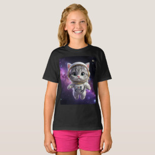 Süße Astronauten-Katze im Weltraum - 3D Kosmische  T-Shirt