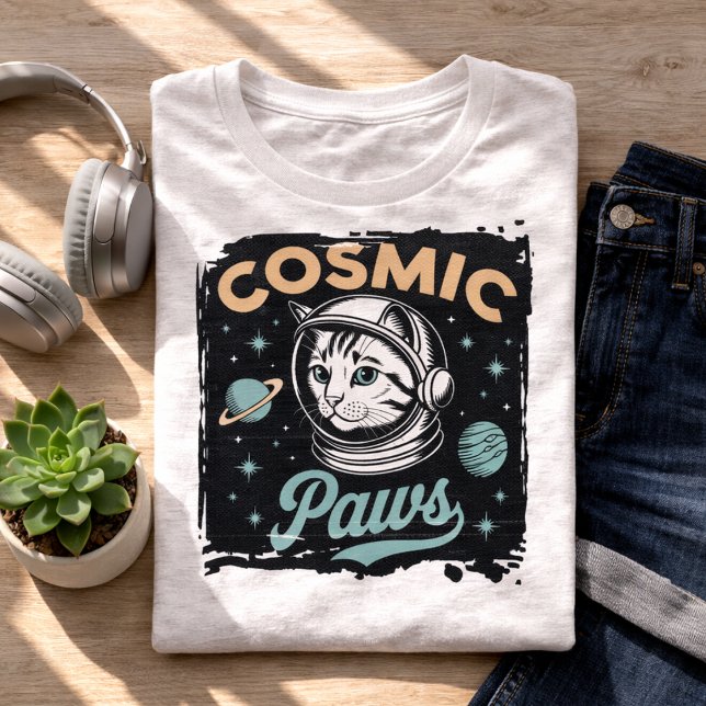 Süße Astronauten-Kitty-Katze Tri-Blend Shirt (Cute and fun Cat shirt with space Kitty! Fun way to show off your love for cats and kittens. )