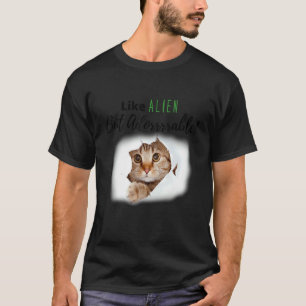 Süße Außerirdische Katzenbaby Stoff Liebende Katze T-Shirt